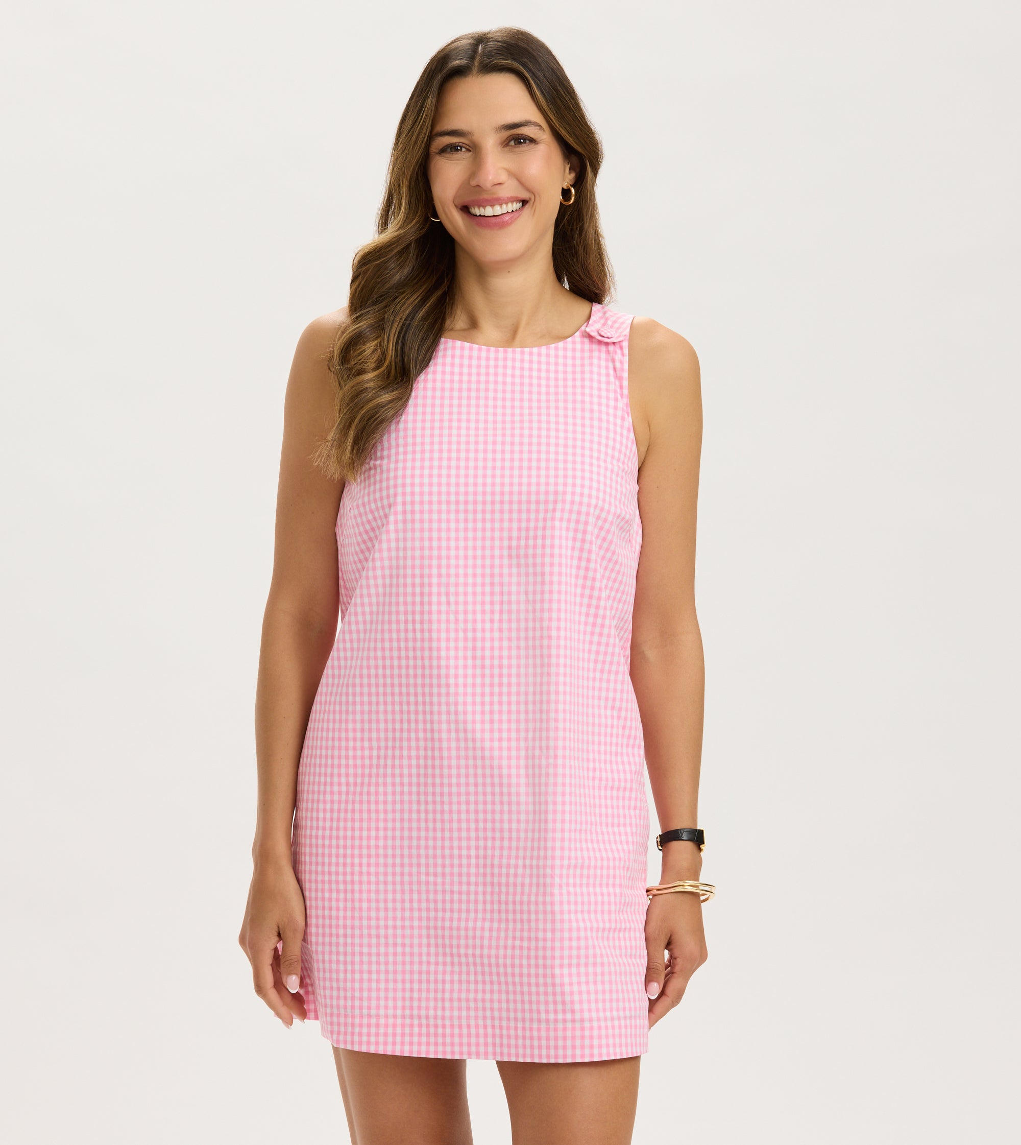 pink gingham dress womens Renwick Gingham Shift Dress R1390 / Azalea Gingham / XS