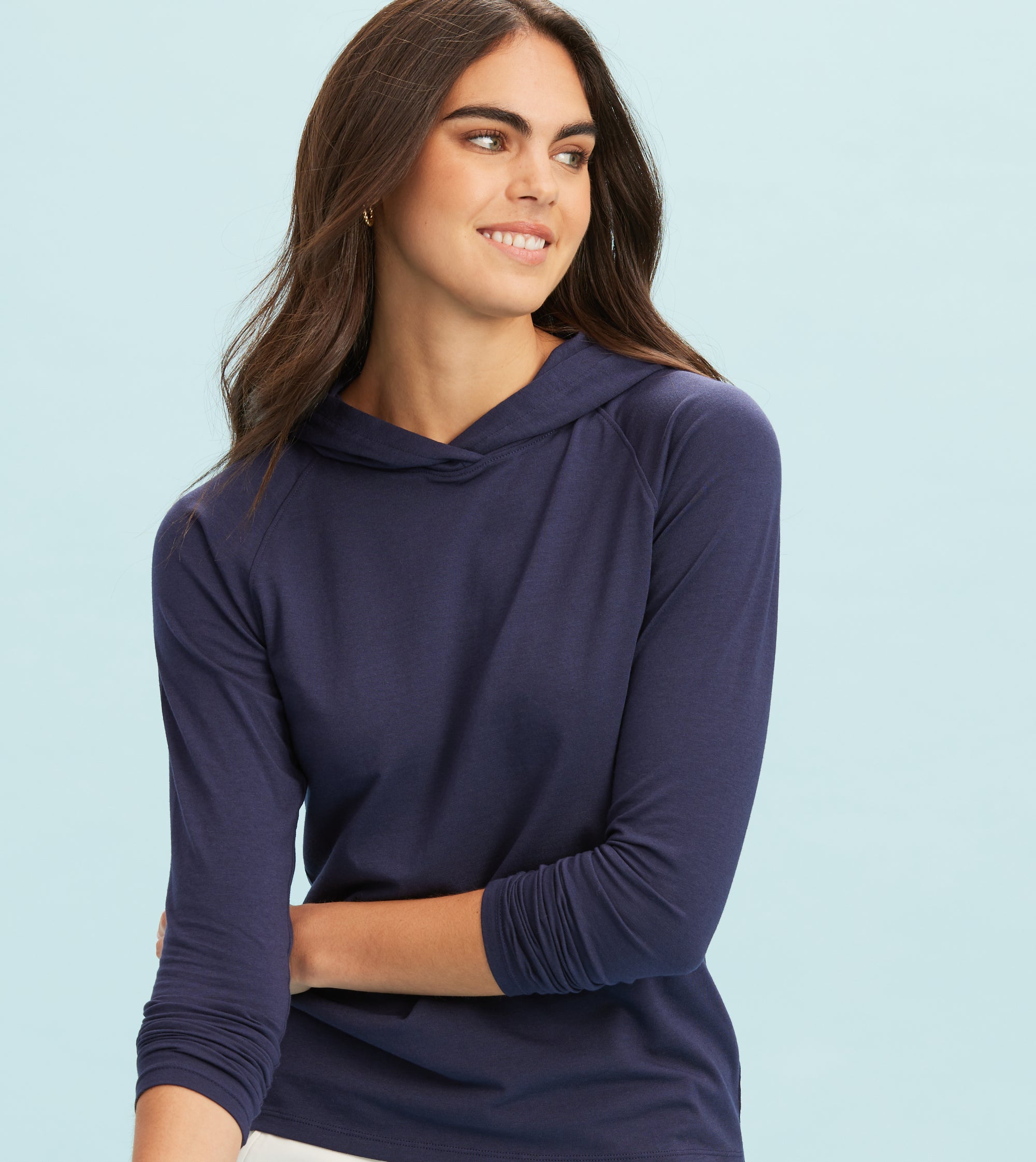 Cotton Modal Cowlneck Sweater - Solid